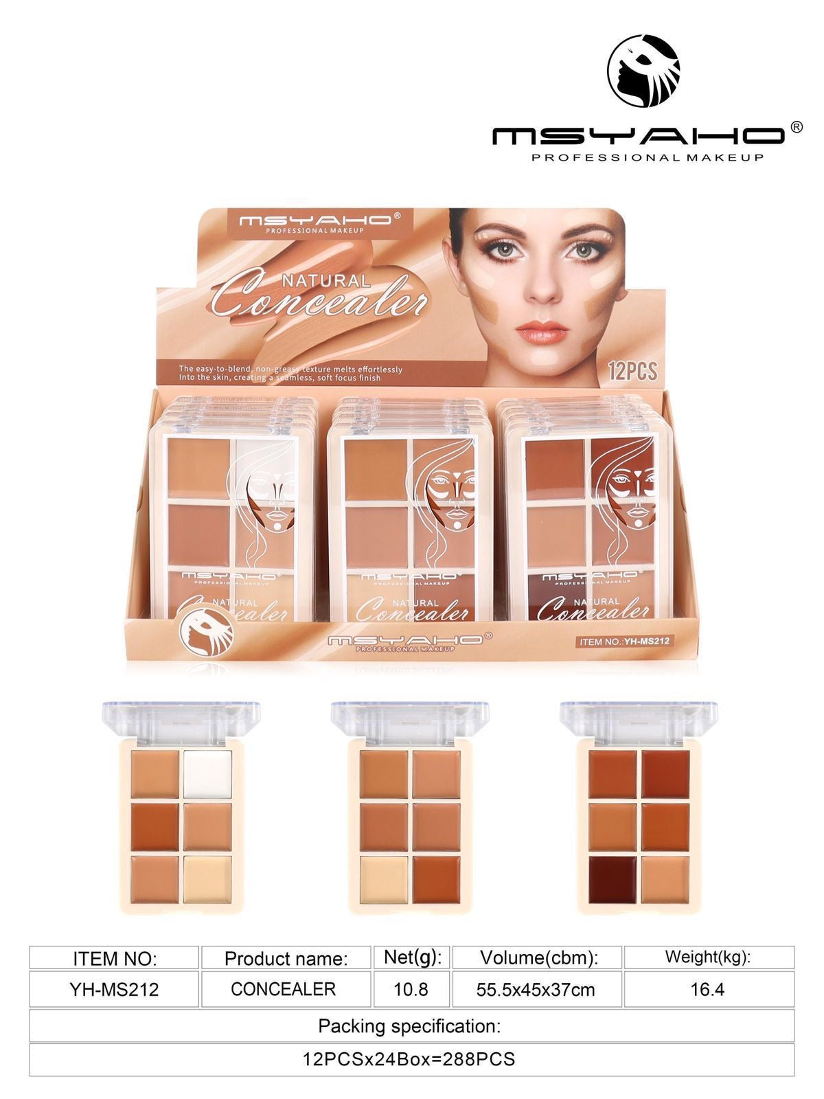MSYAHO 6 Colors Concealer Pallets