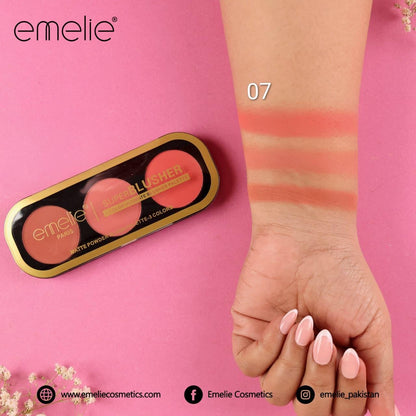 Emelie Paris Super Blusher  3IN 1 Matte Powder Blush Palette