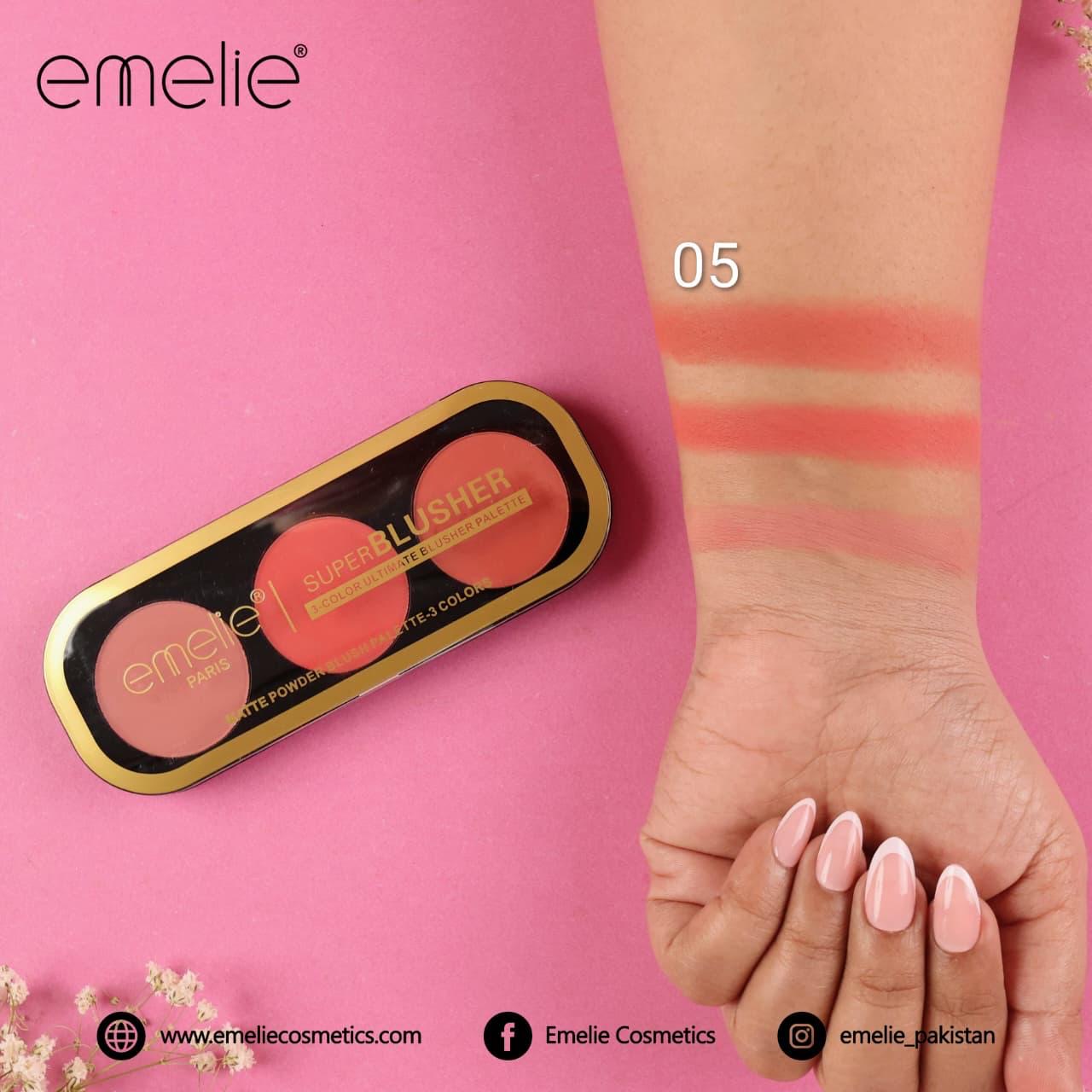 Emelie Paris Super Blusher  3IN 1 Matte Powder Blush Palette