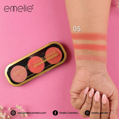 Emelie Paris Super Blusher  3IN 1 Matte Powder Blush Palette