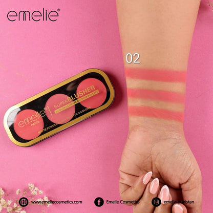 Emelie Paris Super Blusher  3IN 1 Matte Powder Blush Palette