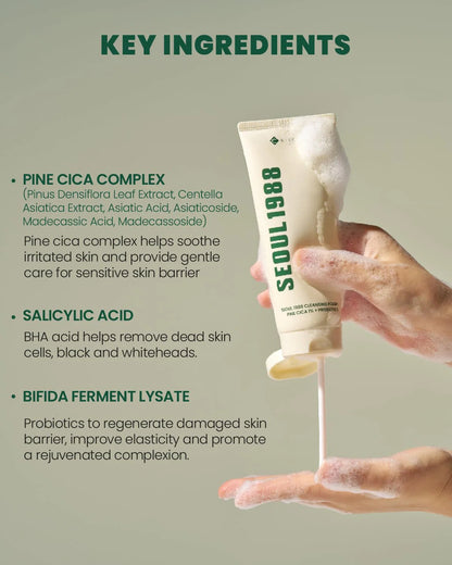 K-Secret Seoul 1988 Pine Cica 1% +Probiotics Cleansing Foam