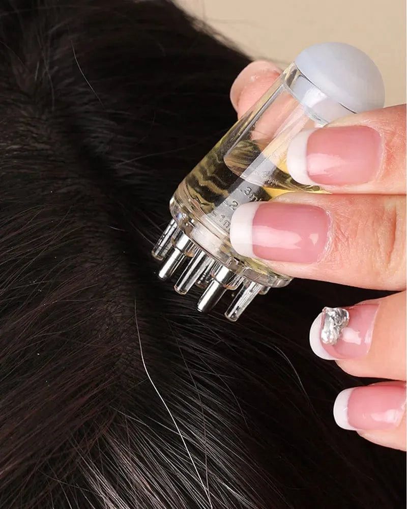 Hair Oil applicator, Scalp Applicator Hair Comb, Ball Root Comb Applicator Bottle Scalp Massager For Hair Growth, Portable Mini Massager Brush Handheld Hair Oil Applicator Comb (Pack Of 1)