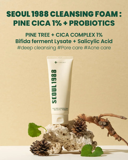 K-Secret Seoul 1988 Pine Cica 1% +Probiotics Cleansing Foam
