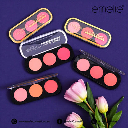 Emelie Paris Super Blusher  3IN 1 Matte Powder Blush Palette