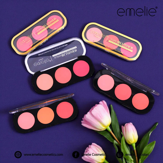 Emelie Paris Super Blusher  3IN 1 Matte Powder Blush Palette