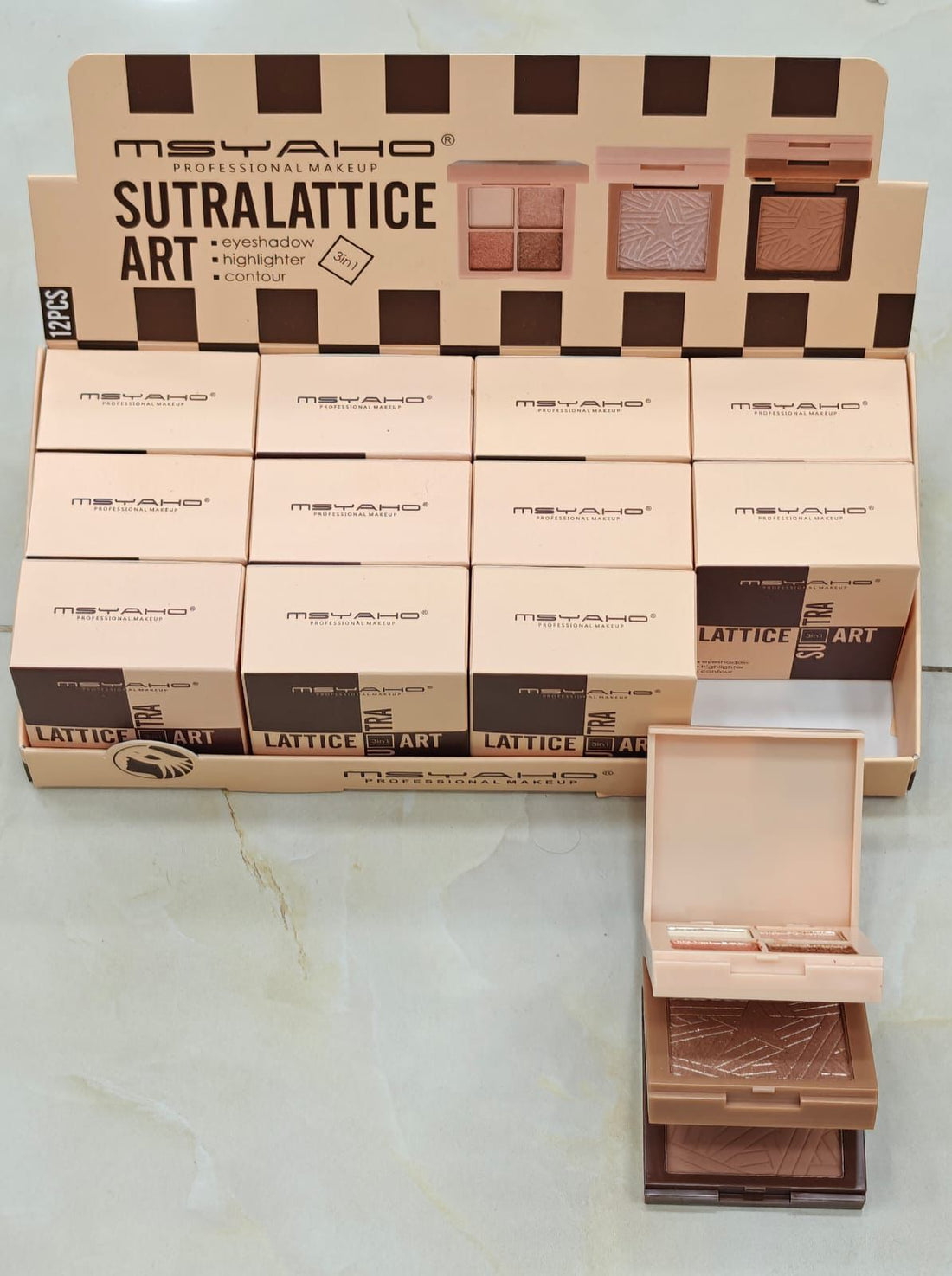 MSYAHO 3in1 Eyeshadow Highlighter Contour