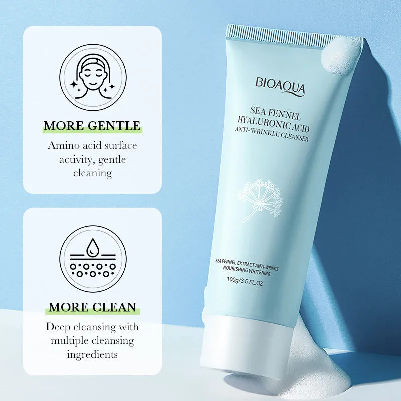 BIOAQUA Sea Fennel Hyaluronic Acid Foaming Facial Cleanser - 100ml
