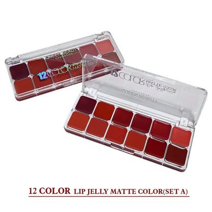 12 Color Matte Lip Cream Palette