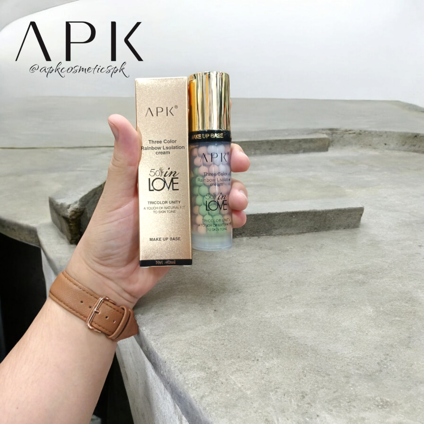 APK 3-Color Rainbow Isolation Cream - Tricolor Makeup Base & Primer