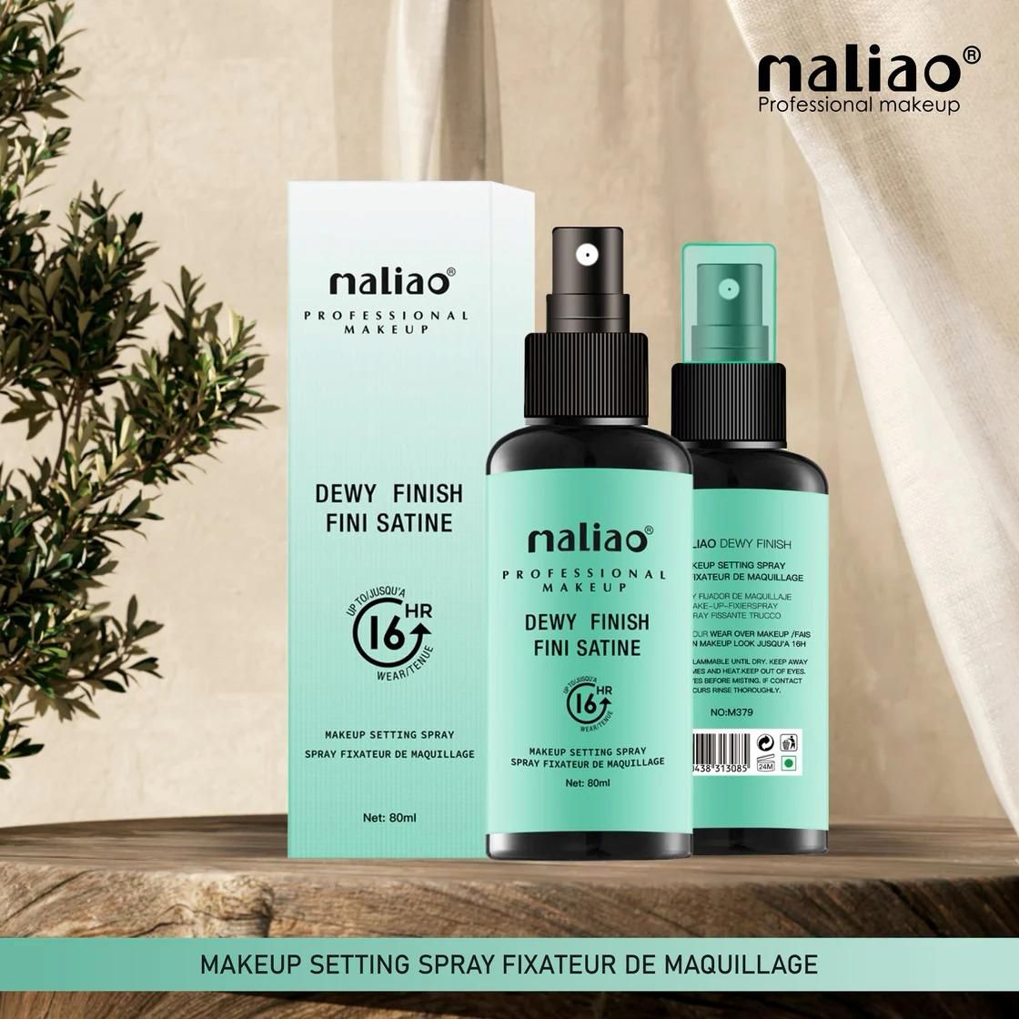 Maliao Dewy Finish Fini Satine Makeup Setting Spray – Seal Your Glamour With A Radiant Dewy Glow