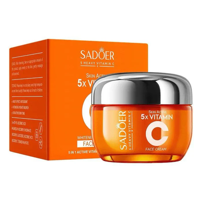 Sadoer 5x Vitamin C Whitening Brightening Face Cream - 50g