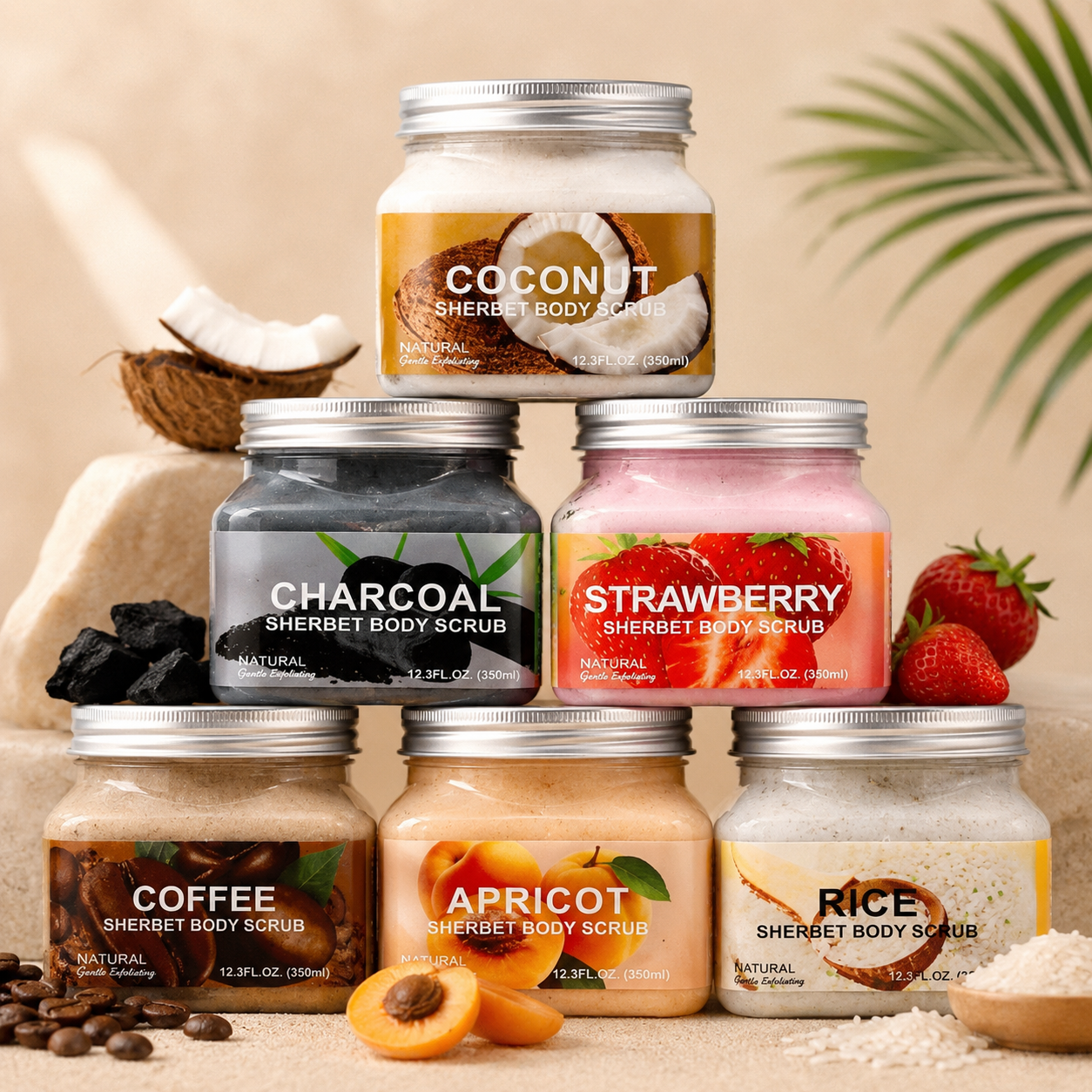 Premium Sherbet Body Scrub Collection – Deep Exfoliating Skin Care