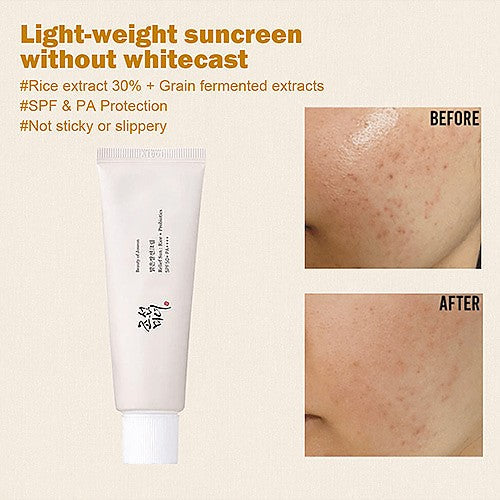 BEAUTY OF JOSEON RELIEF SUN : RICE + PROBIOTICS SUNSCREEN SPF50+ PA++++