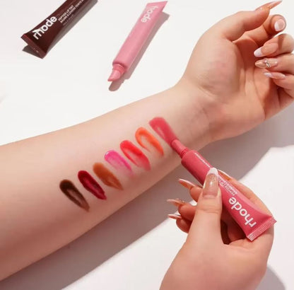 RHODE Punk Dark Brown Lip Gloss Lip Tint Long Lasting Moisturizing Nutritious Liquid Lipstick Clear Mineral Lip Oil Makeup