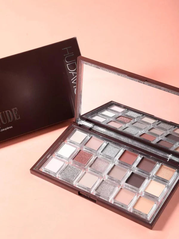 Hudamoji Icy Nude Eyeshadow Palette – 18 Shades of Matte & Shimmer