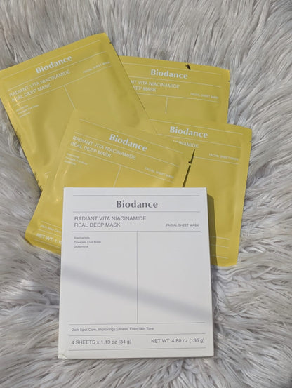 Biodance-Radiant Vita Niacinamide Real Deep Mask 4pc 34g Made in Korea