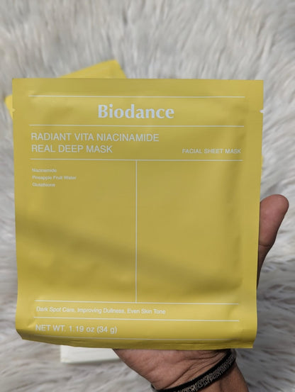 Biodance-Radiant Vita Niacinamide Real Deep Mask 4pc 34g Made in Korea