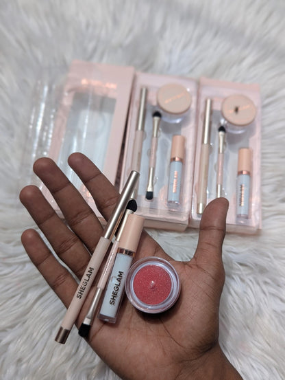 SHEGLAM Lip Dazzler Glitter Kit – Complete Sparkling Lip Makeup Set with Applicator Brush