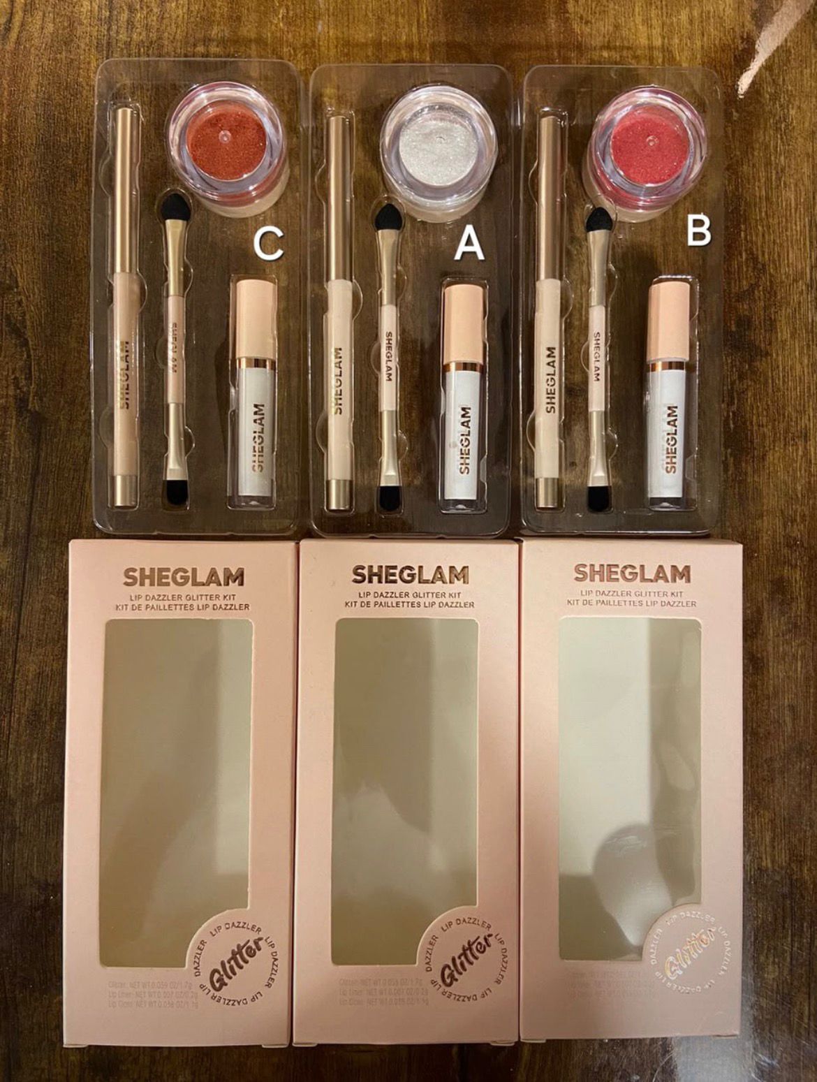 SHEGLAM Lip Dazzler Glitter Kit – Complete Sparkling Lip Makeup Set with Applicator Brush