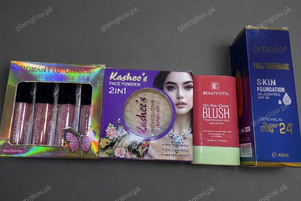 Ultimate Glam & Glow Cosmetic Bundle – 4-Piece Essential Set