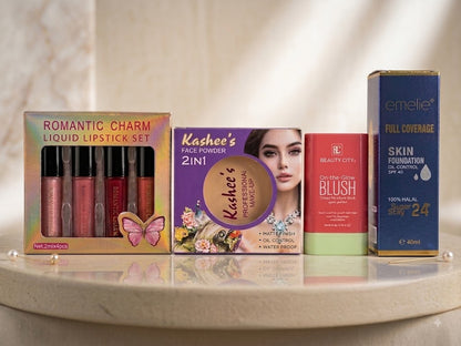 Ultimate Glam & Glow Cosmetic Bundle – 4-Piece Essential Set