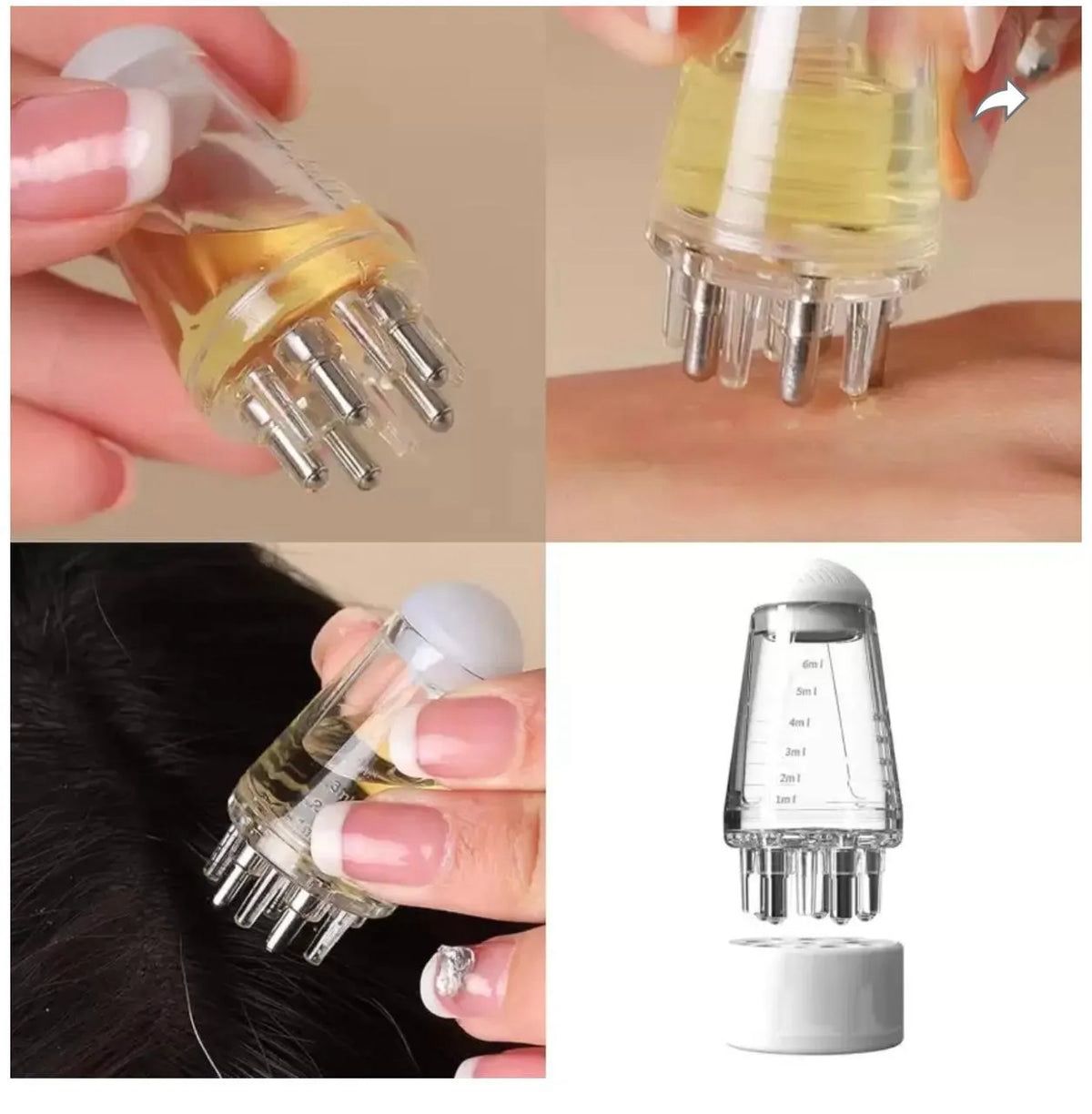 Hair Oil applicator, Scalp Applicator Hair Comb, Ball Root Comb Applicator Bottle Scalp Massager For Hair Growth, Portable Mini Massager Brush Handheld Hair Oil Applicator Comb (Pack Of 1)