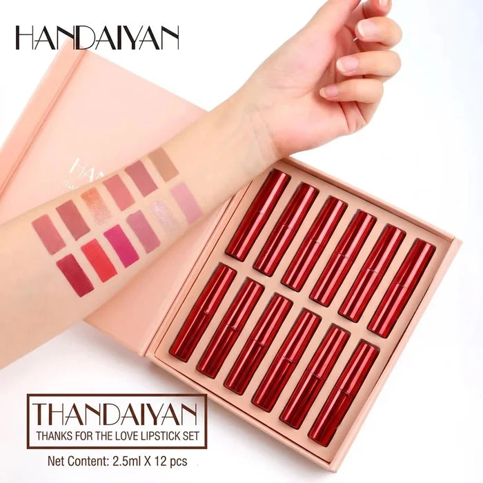 HANDAIYAN "Thanks for the Love" 12-Piece Matte Lipstick Set