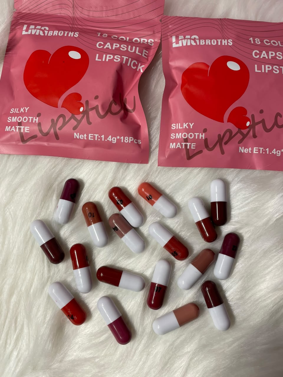 LMG Brothers 18 Colors Capsule Lipstick Set – Silky Smooth Matte Mini Capsule Lipsticks | Long Lasting Waterproof Velvet Finish | 18 Shades Lip Makeup Collection